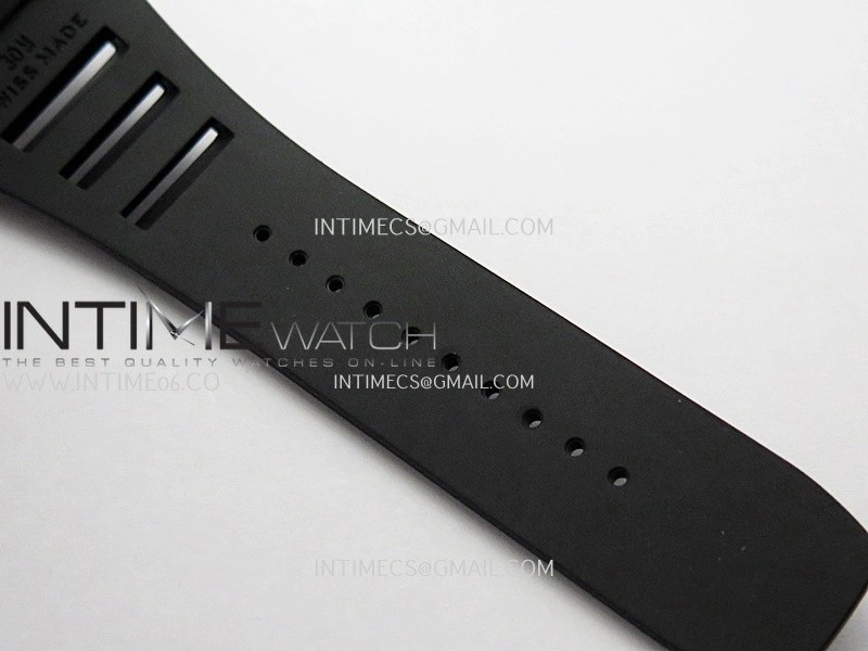 RM055 Black Ceramic Red Inner Bezel DF Best Edition On Black Rubber Strap RMUL2 Super Clone