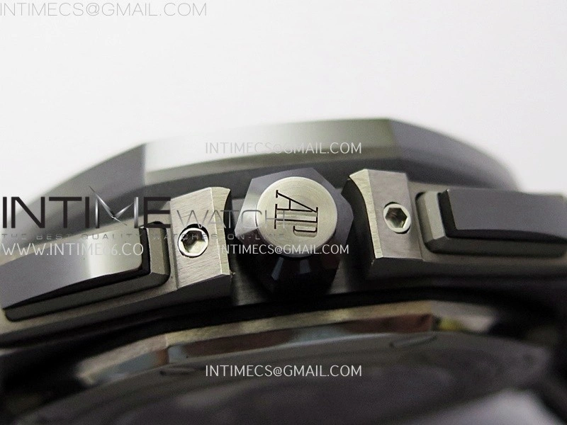 Royal Oak Offshore 44mm Black Ceramic TKF 1:1 Best Edition Black Dial Blue Handset on Black Rubber Strap A3126