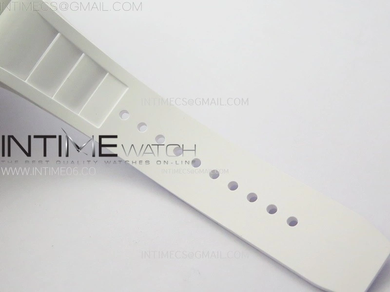 RM052 Skull White Ceramic RG Real Tourbillon YSF Best Edition Red Skull Dial on White Rubber Strap