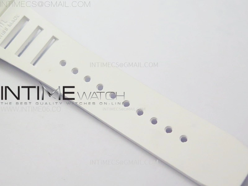 RM052 Skull White Ceramic RG Real Tourbillon YSF Best Edition Red Skull Dial on White Rubber Strap