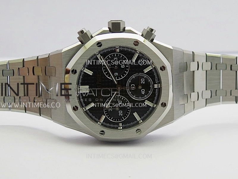 Royal Oak Chrono 26240 SS ZF 1:1 Best Edition Black Dial On SS Bracelet Super Clone DD4401