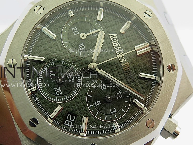 Royal Oak Chrono 26240 SS ZF 1:1 Best Edition Green Dial On SS Bracelet Super Clone DD4401