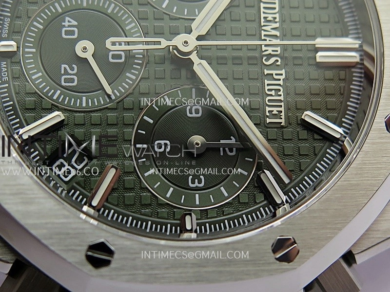 Royal Oak Chrono 26240 SS ZF 1:1 Best Edition Green Dial On SS Bracelet Super Clone DD4401