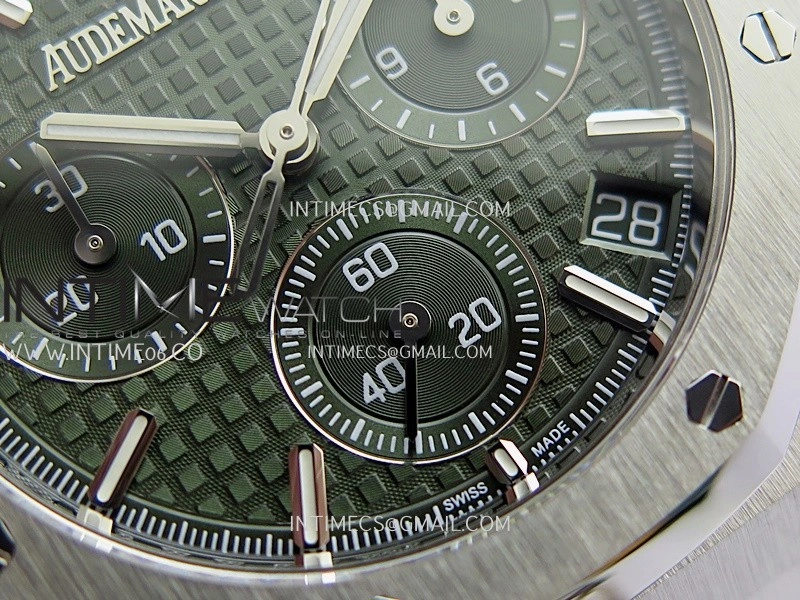 Royal Oak Chrono 26240 SS ZF 1:1 Best Edition Green Dial On SS Bracelet Super Clone DD4401