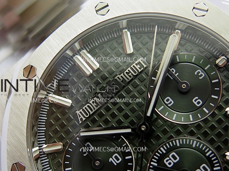 Royal Oak Chrono 26240 SS ZF 1:1 Best Edition Green Dial On SS Bracelet Super Clone DD4401