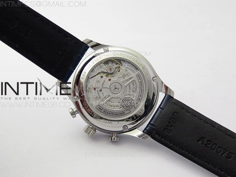 Portuguese Chrono IW371620 AZF 1:1 Best Edition White Blue Dial on Blue Leather Strap A69355