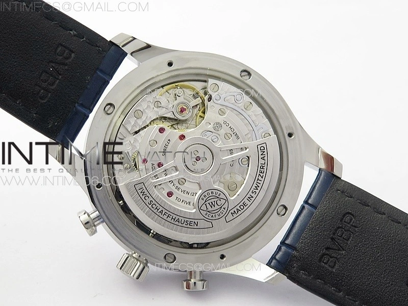 Portuguese Chrono IW371620 AZF 1:1 Best Edition White Blue Dial on Blue Leather Strap A69355