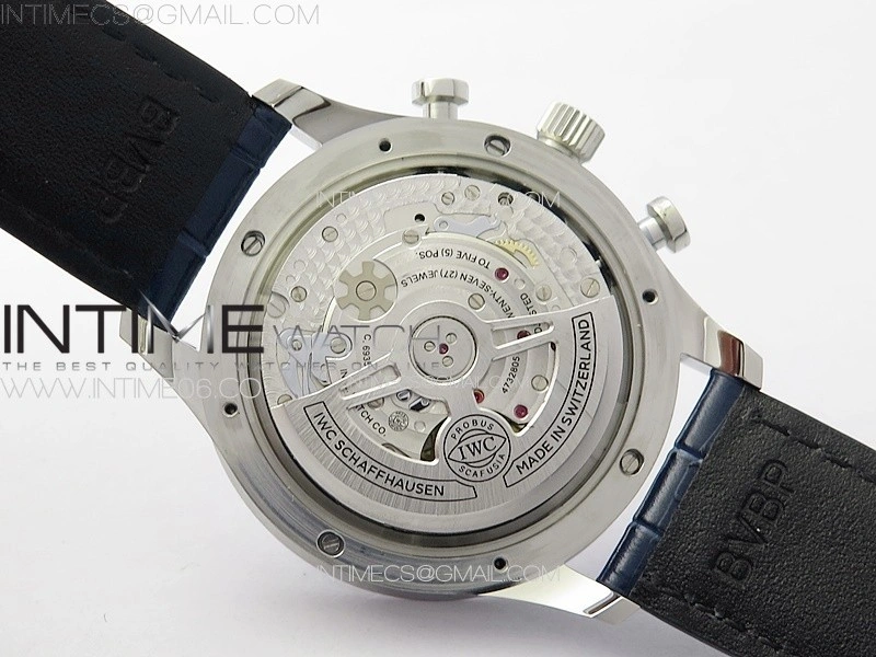 Portuguese Chrono IW371620 AZF 1:1 Best Edition White Blue Dial on Blue Leather Strap A69355