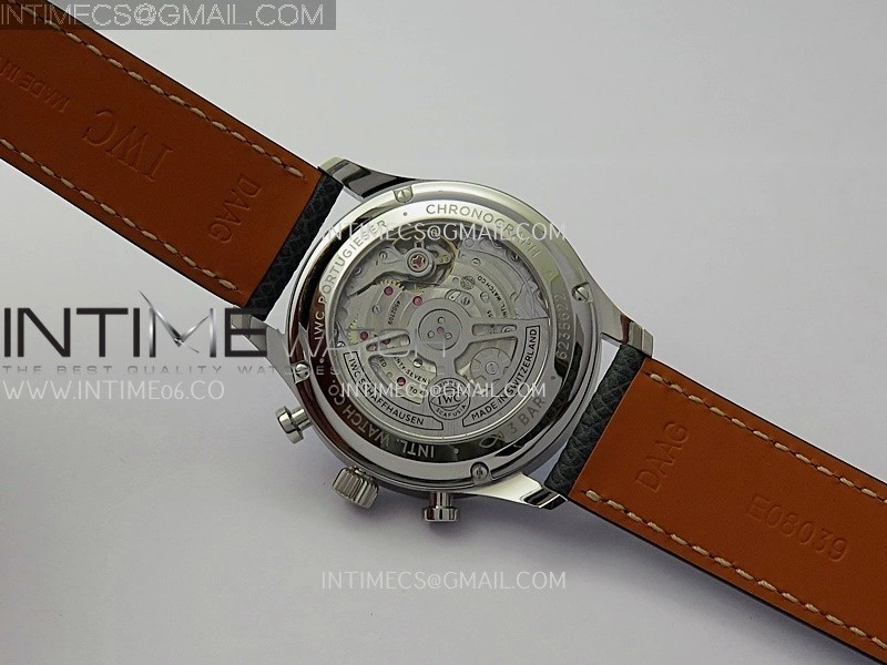 Portuguese Chrono IW371626 ZF 1:1 Best Edition Light Blue Dial on Blue Leather Strap A69355