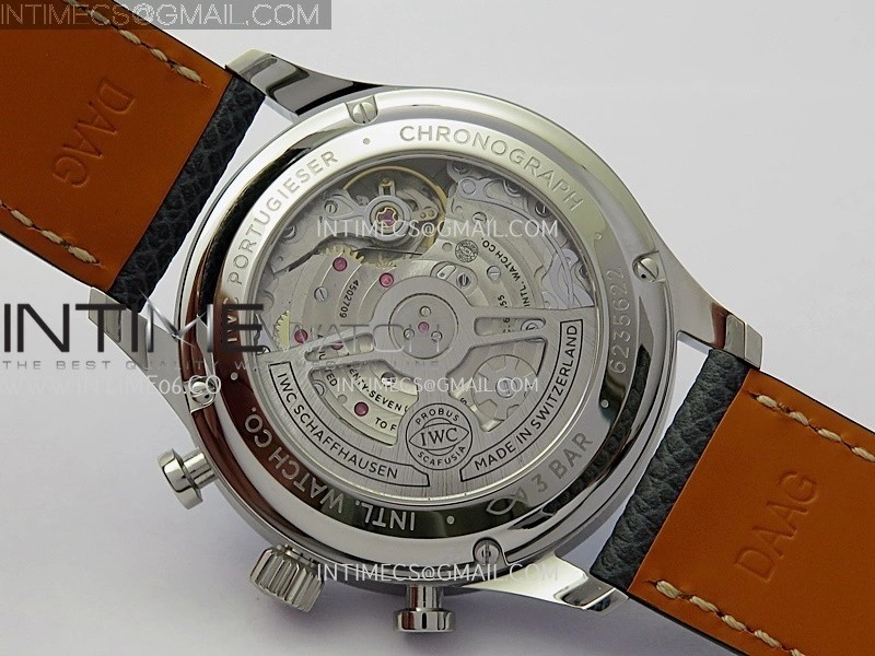 Portuguese Chrono IW371626 ZF 1:1 Best Edition Light Blue Dial on Blue Leather Strap A69355