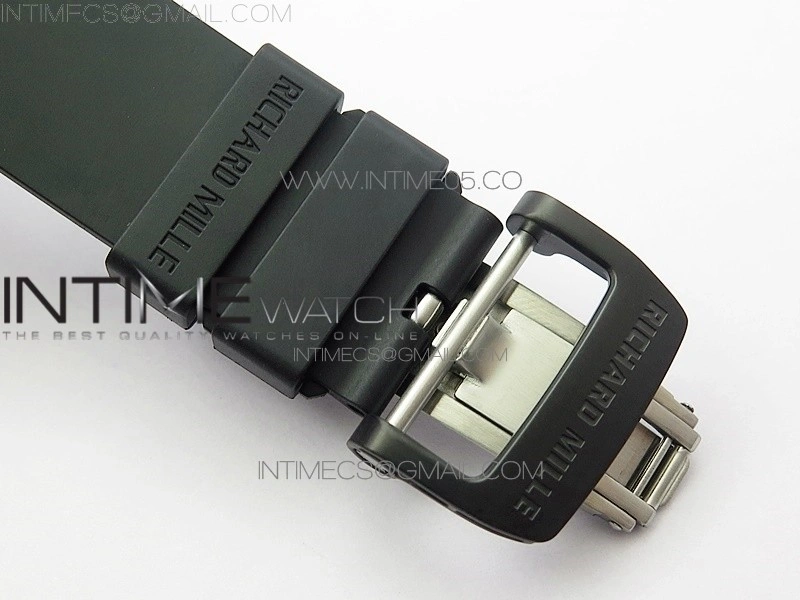 RM011 Carbon Case Carbon Bezel Chronograph KVF 1:1 Best Edition Skeleton Dial Red RG on Black Rubber Strap A7750