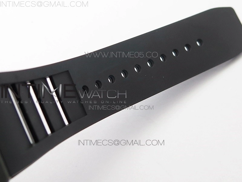 RM011 Carbon Case Carbon Bezel Chronograph KVF 1:1 Best Edition Skeleton Dial Red RG on Black Rubber Strap A7750