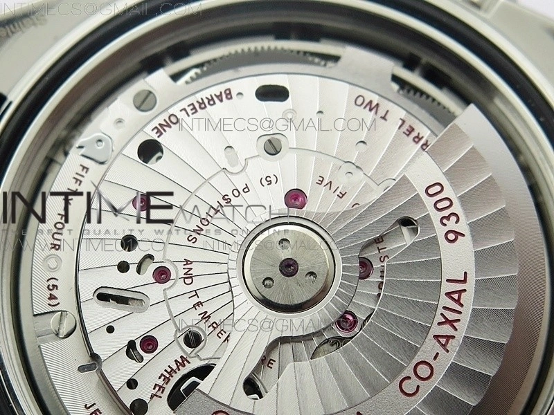 Planet Ocean Master Chronometer Chrono SS OM 1:1 Best Edition Black Dial on Black Orange Strap A9300