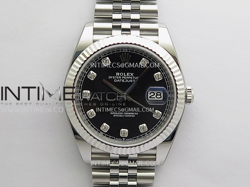DateJust 41mm 126334 904L SS Clean Plus 1:1 Best Edition Black Dial Diamond Marker On Jubilee Bracelet DD3235