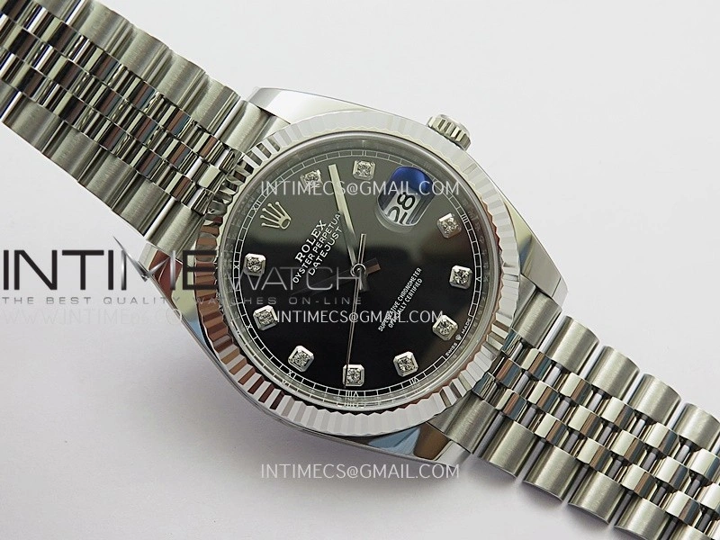 DateJust 41mm 126334 904L SS Clean Plus 1:1 Best Edition Black Dial Diamond Marker On Jubilee Bracelet DD3235