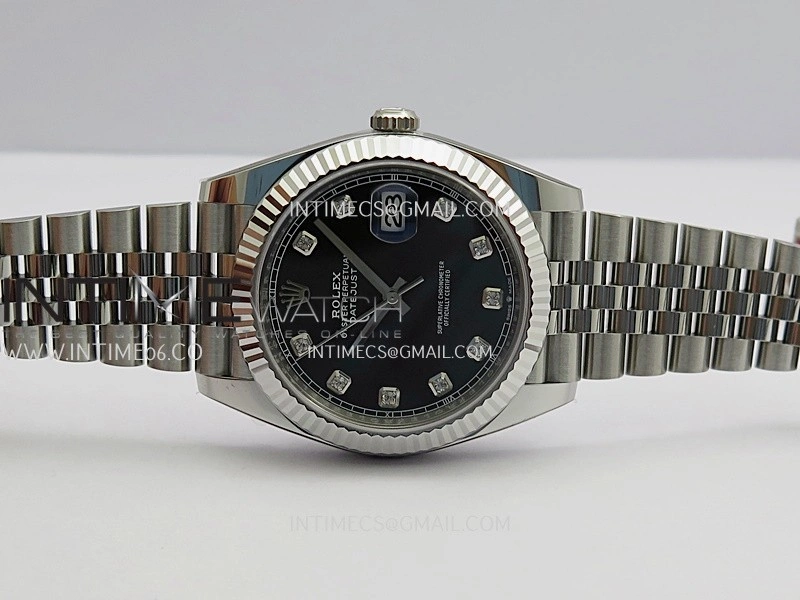 DateJust 41mm 126334 904L SS Clean Plus 1:1 Best Edition Black Dial Diamond Marker On Jubilee Bracelet DD3235
