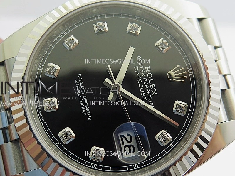 DateJust 41mm 126334 904L SS Clean Plus 1:1 Best Edition Black Dial Diamond Marker On Jubilee Bracelet DD3235