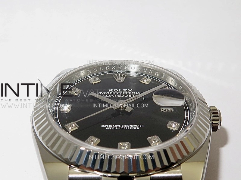 DateJust 41mm 126334 904L SS Clean Plus 1:1 Best Edition Black Dial Diamond Marker On Jubilee Bracelet DD3235