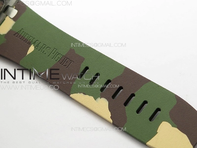 Royal Oak Offshore ‘Combat’ 44mm APSF 1:1 Best Edition Green Ceramic Bezel on Camo Rubber Strap A3126