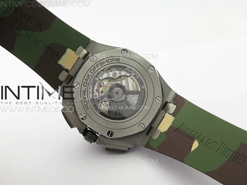 Royal Oak Offshore ‘Combat’ 44mm APSF 1:1 Best Edition Green Ceramic Bezel on Camo Rubber Strap A3126