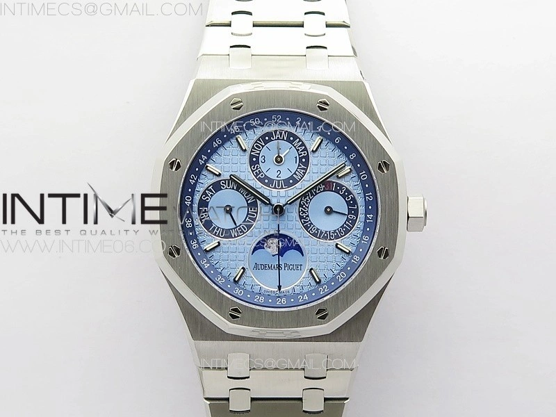 Royal Oak 41mm Complicated 26574 SS APSF 1:1 Best Edition Ice blue Dial on SS Bracelet A5134 V2