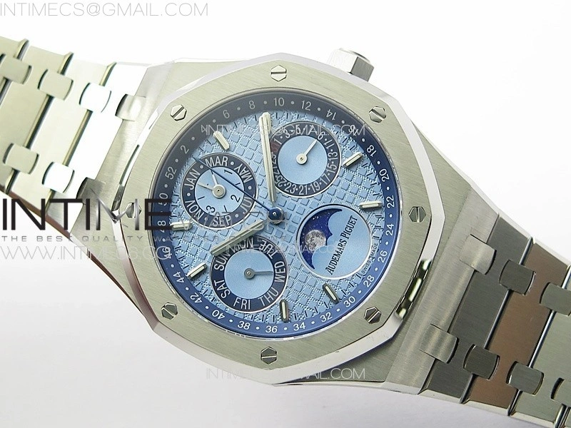 Royal Oak 41mm Complicated 26574 SS APSF 1:1 Best Edition Ice blue Dial on SS Bracelet A5134 V2