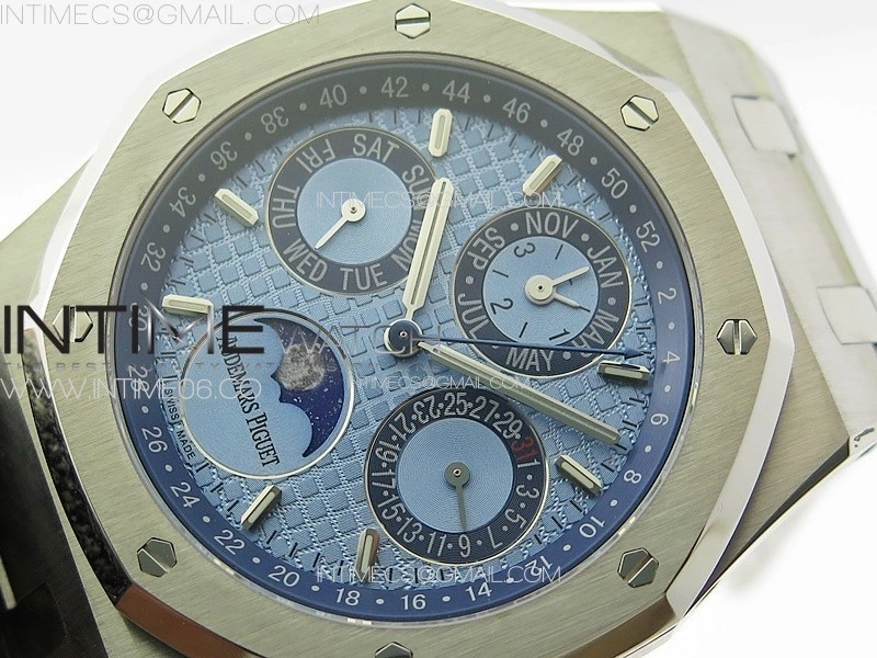 Royal Oak 41mm Complicated 26574 SS APSF 1:1 Best Edition Ice blue Dial on SS Bracelet A5134 V2