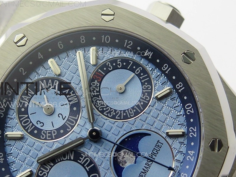 Royal Oak 41mm Complicated 26574 SS APSF 1:1 Best Edition Ice blue Dial on SS Bracelet A5134 V2
