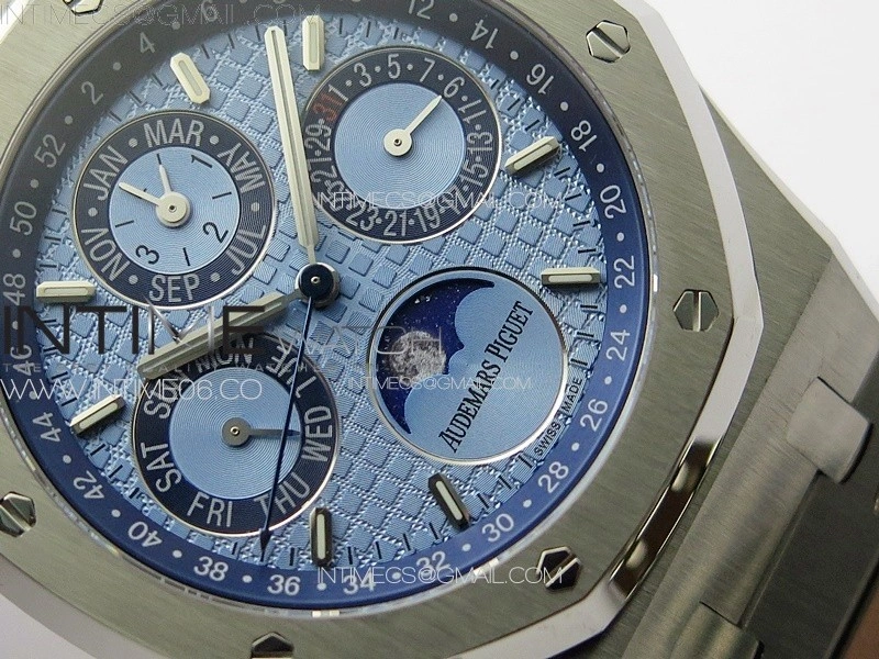 Royal Oak 41mm Complicated 26574 SS APSF 1:1 Best Edition Ice blue Dial on SS Bracelet A5134 V2