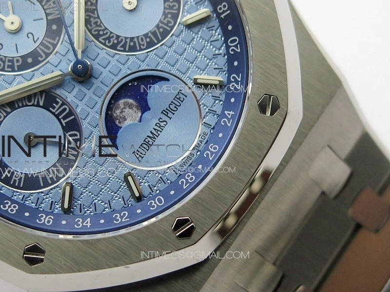 Royal Oak 41mm Complicated 26574 SS APSF 1:1 Best Edition Ice blue Dial on SS Bracelet A5134 V2