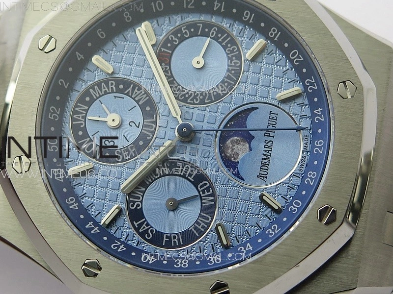 Royal Oak 41mm Complicated 26574 SS APSF 1:1 Best Edition Ice blue Dial on SS Bracelet A5134 V2