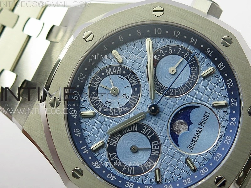 Royal Oak 41mm Complicated 26574 SS APSF 1:1 Best Edition Ice blue Dial on SS Bracelet A5134 V2