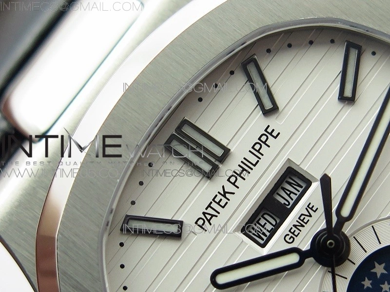 Nautilus 5726 Complicated SS GRF 1:1 Best Edition White Textured Dial on Leather Strap A324 V3