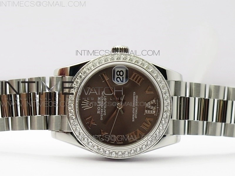 Datejust 31mm 278275 SS Crystals bezel BP Best Edition Gray Roman Markers Dial on SS President Bracelet