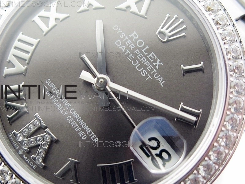 Datejust 31mm 278275 SS Crystals bezel BP Best Edition Gray Roman Markers Dial on SS President Bracelet