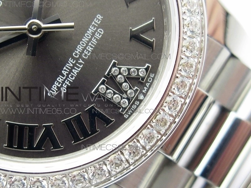 Datejust 31mm 278275 SS Crystals bezel BP Best Edition Gray Roman Markers Dial on SS President Bracelet