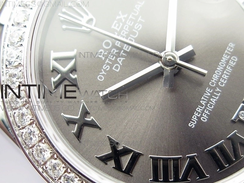 Datejust 31mm 278275 SS Crystals bezel BP Best Edition Gray Roman Markers Dial on SS President Bracelet