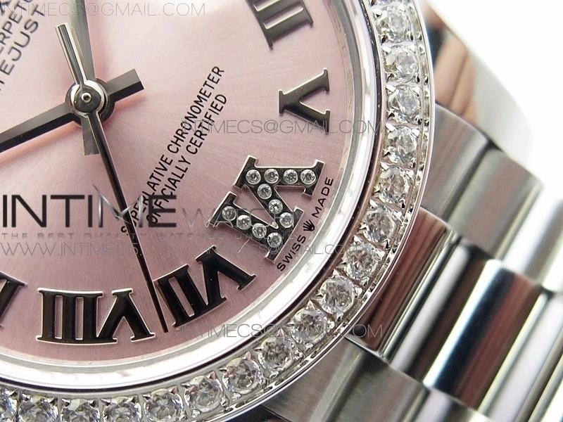 Datejust 31mm 278275 SS Crystals bezel BP Best Edition Pink Roman Markers Dial on SS President Bracelet