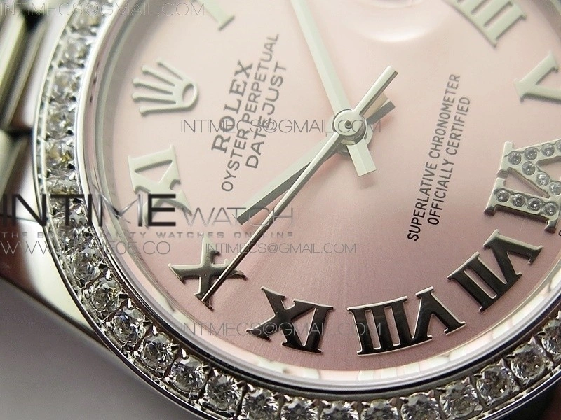 Datejust 31mm 278275 SS Crystals bezel BP Best Edition Pink Roman Markers Dial on SS President Bracelet
