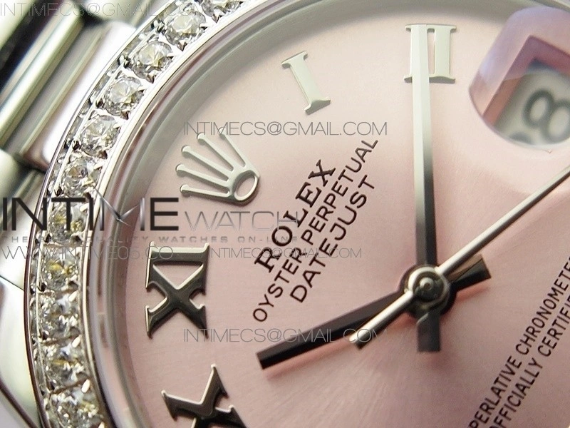 Datejust 31mm 278275 SS Crystals bezel BP Best Edition Pink Roman Markers Dial on SS President Bracelet