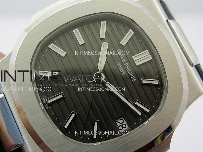 Nautilus 5711 Gain Weight DDF 1:1 Best Edition Gray Textured Dial On Black Leather Strap Super Clone DD324