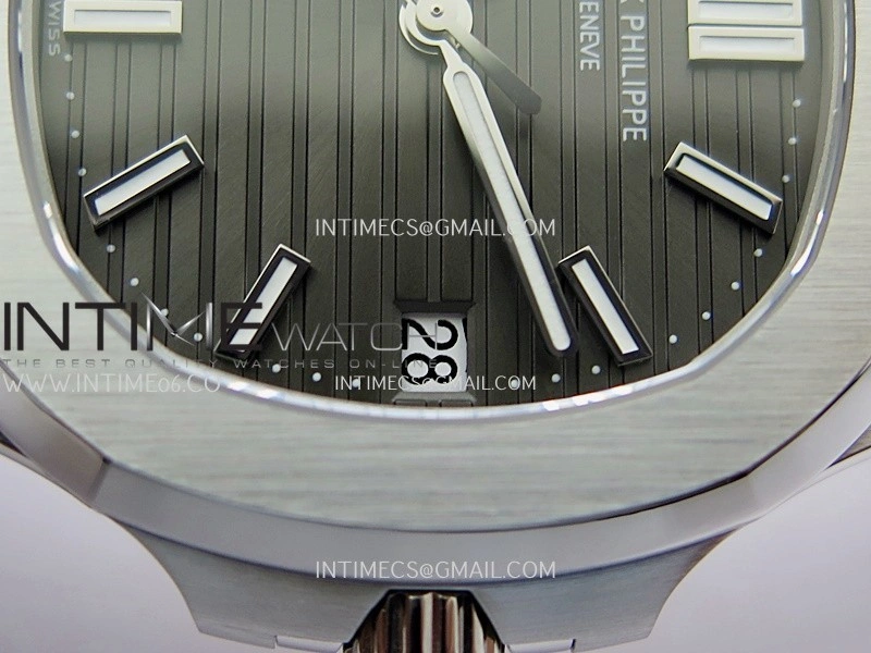 Nautilus 5711 Gain Weight DDF 1:1 Best Edition Gray Textured Dial On Black Leather Strap Super Clone DD324