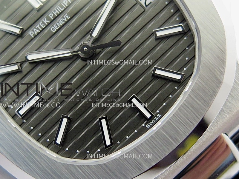 Nautilus 5711 Gain Weight DDF 1:1 Best Edition Gray Textured Dial On Black Leather Strap Super Clone DD324
