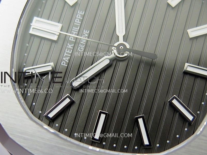 Nautilus 5711 Gain Weight DDF 1:1 Best Edition Gray Textured Dial On Black Leather Strap Super Clone DD324