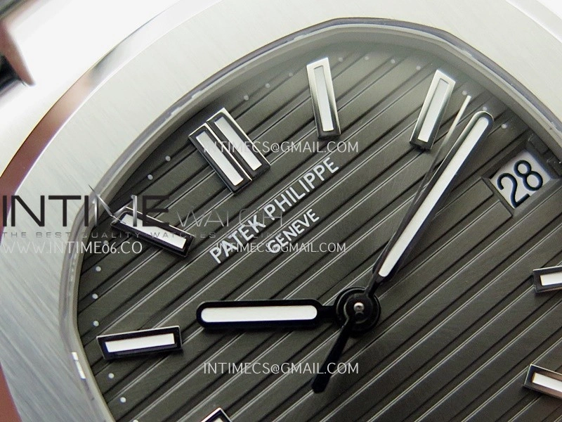 Nautilus 5711 Gain Weight DDF 1:1 Best Edition Gray Textured Dial On Black Leather Strap Super Clone DD324