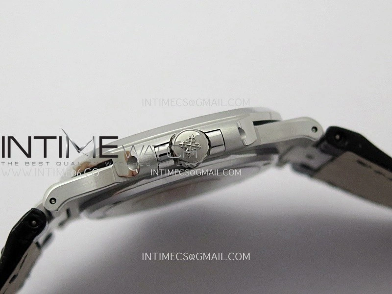 Nautilus 5711 Gain Weight DDF 1:1 Best Edition Gray Textured Dial On Black Leather Strap Super Clone DD324