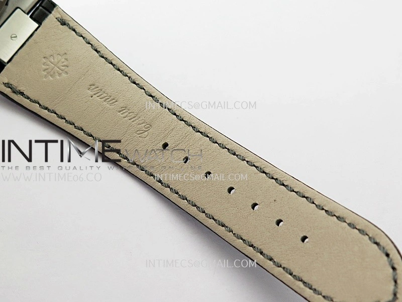 Nautilus 5711 Gain Weight DDF 1:1 Best Edition Gray Textured Dial On Black Leather Strap Super Clone DD324
