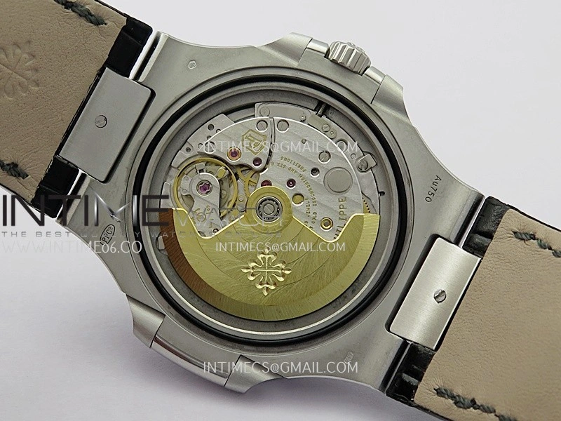 Nautilus 5711 Gain Weight DDF 1:1 Best Edition Gray Textured Dial On Black Leather Strap Super Clone DD324