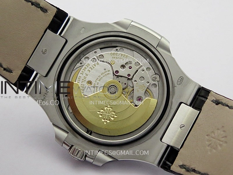 Nautilus 5711 Gain Weight DDF 1:1 Best Edition Gray Textured Dial On Black Leather Strap Super Clone DD324