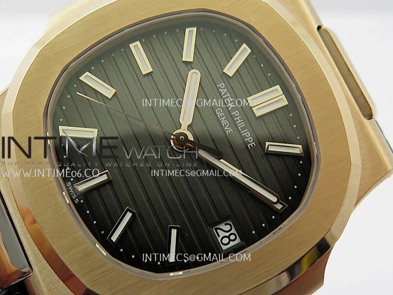 Nautilus 5711 Gain Weight DDF 1:1 Best Edition Gray Textured Dial On Black Leather Strap Super Clone DD324